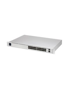 UniFi Switch USW-Pro-24, Capa 3 de 24 puertos Gigabit RJ-45 + 2 puertos 1/10G SFP+, pantalla informativa