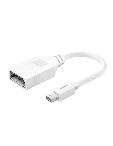 Cable Mini DP Macho a DP Hembra Thunderbolt 2 Version DP 1.2 Soporta 4K*2K Cable de 15cm Color Blanco.