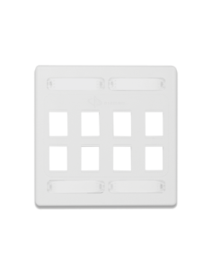Placa de Pared Doble Modular 10G MAX de 8 Salidas, Color Blanco