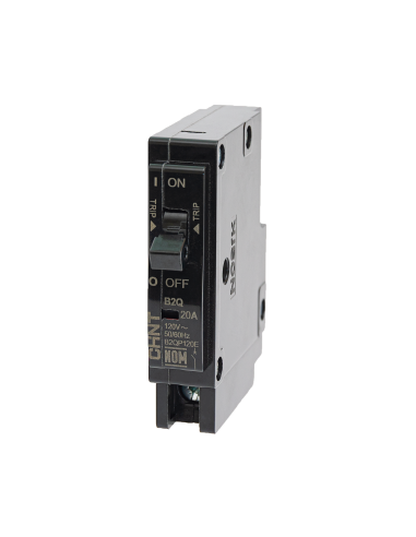 Interruptor Termomagnético Enchufable, Serie: B2Q, 1P, 20A, 120/240V (SKU:1002263)