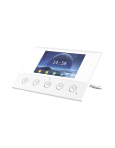 Monitor IP/SIP para interior, Wi-Fi, pantalla a color de 4.3", audio de 2 vías, PoE, 8 interfaces de entrada de alarma.