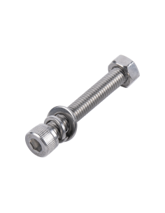 1 Tornillo Allen Milimétrico de Acero Inoxidable M8-1.25 x 25 / 1 Pza. /Con 1 Tuerca, 1 Arandela de Presión y 1 Plana / Para