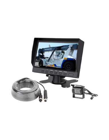 Sistema Profesional de Cámara de Reversa y Monitor Alámbrico para Vehículos de Trabajo y Montacargas