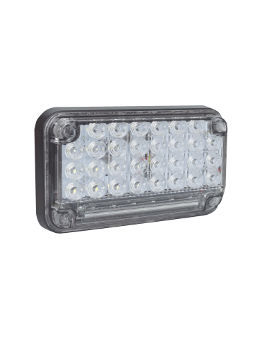 Luz de Advertencia de 7X4", Color Claro, Con Luz de Trabajo, Ideal para Ambulancias