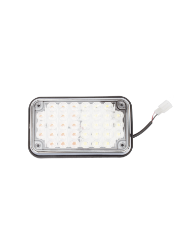Luz de Advertencia de 6X4", Bicolor Rojo/Claro, Ideal para Ambulancias