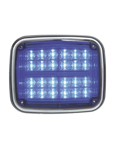 Luz de advertencia de 8 X 6", Color Azul, SAE, IP67, Ideal para Ambulancias