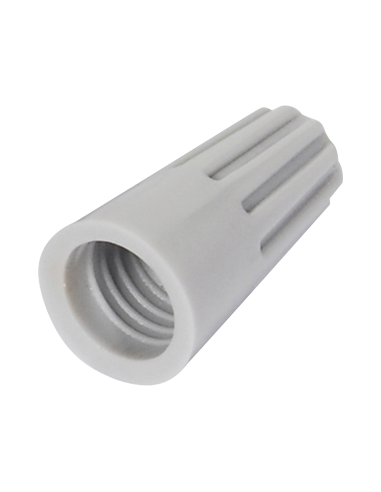 Capuchón roscable / 18 AWG / Gris / Paquete de 25 piezas.