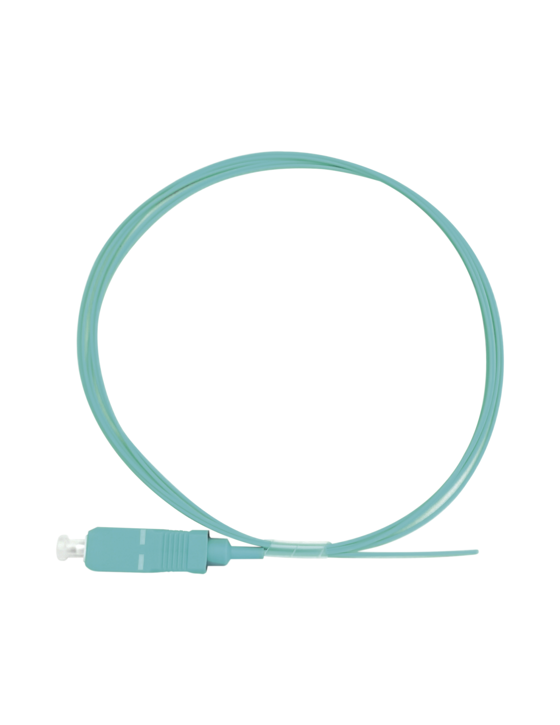 Pigtail de Fibra Óptica Simplex SC, PVC, OM3 50/125, Aqua, 1 metro