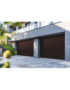 Sección para puerta de Garage / Lisa / Imitacion Madera / BLACK WALNUT/ Para GARAGE128B / Estilo Americana.