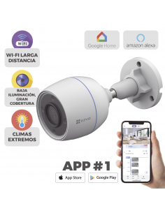 Bala WiFi / 2 Megapixel / Detección humana / Micrófono Integrado / Micro SD / Excelente Vision Nocturna / Exterior