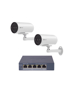 Kit de cámaras PoE Para Uso en Exterior / PoE Estandar Af / 2 piezas CS-H5/3MP/ 1 Pieza de Switch DS-3E1505P-EI/M / Vision No