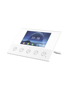 Monitor IP/SIP para interior, Wi-Fi, pantalla a color de 4.3", audio de 2 vías, PoE, 8 interfaces de entrada de alarma.