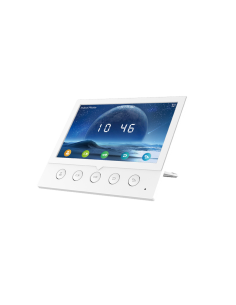 Monitor IP/SIP para interior, Wi-Fi, pantalla a color de 7", audio de 2 vías, PoE, 8 interfaces de entrada de alarma.