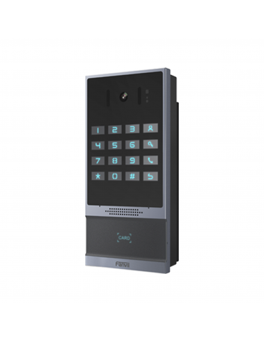 Videoportero SIP para Control de Acceso, Teclado numérico iluminado, 2 relevadores, anti-vandálico, IP66 y IK07, PoE