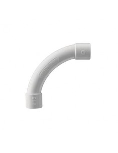 Curva de radio estrecho para tubería rígida, recomendado para cables de datos, PVC Auto-extinguible, de 32 mm