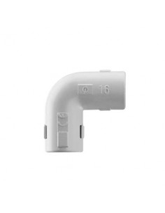Unión en "L" (Codo) para tubería rígida, recomendado para cable eléctrico, PVC Auto-extinguible, de 25 mm