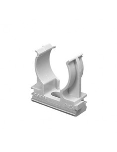 Soporte de presión (Abrazadera), PVC Auto-extinguible, abierto para tubería de 25 mm