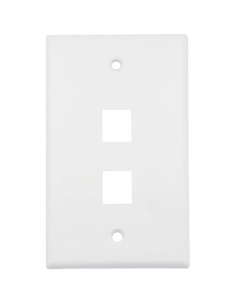Placa de Pared (Face Plate) / 2 Puertos / Color Blanco / Caja con 20 Piezas / ABS