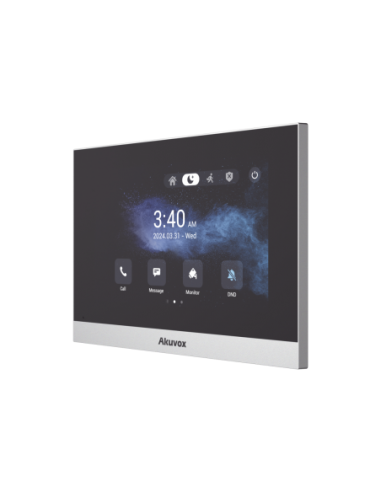 Monitor ANDROID / Soporta APP Android / Pantalla Touch Screen LCD 7" / WiFi / Punto WIFI / Bluetooth / PoE / SIP / 8 Entradas