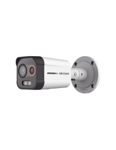 Bala IP Dual / Térmica 1.3 mm (96 x 72) / Óptico 4 mm (4 Megapixel) / Detección de Excepciones de Temperatura 30 mts /30 mts