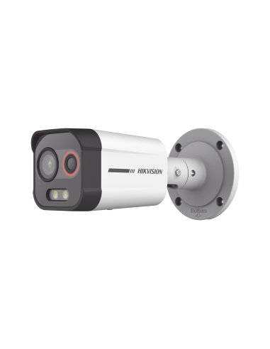 Bala IP Dual / Térmica 2.6 mm (96 x 72) / Óptico 6 mm (4 Megapixel) / Detección de Intrusión por VCA 30 mts /30 mts Luz Blanc