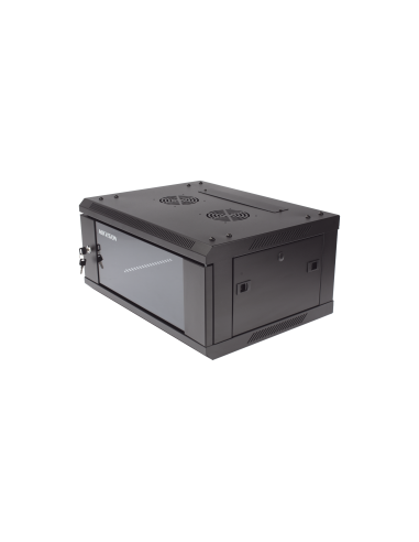 Gabinete para Montaje en Pared - Piso / Puerta de Cristal Templado / Cuerpo Fijo / 4 Unidades de Rack / 19" / Fabricado en Ac