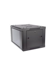 Gabinete para Montaje en Pared - Piso / Puerta de Cristal Templado / Cuerpo Fijo / 6 Unidades de Rack / 19" / Fabricado en Ac 2