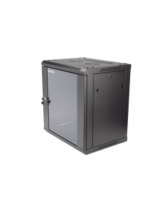 Gabinete para Montaje en Pared - Piso / Puerta de Cristal Templado / Cuerpo Fijo / 12 Unidades de Rack / 19" / Fabricado en A 2