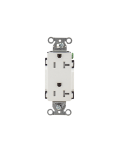 Contacto Duplex Decorador 20 A 125V / Resistente a manipulaciones / 2 Polos 3 Hilos/ Nema 5-20 R / Color Blanco / Grado Indus