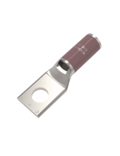 Zapata Terminal de Compresión de Cobre Electrolítico Estañado de Cañón Corto para Tornillo de 1/2" y Calibre 4 AWG.