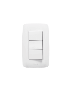 Apagador Escalera Triple de 127 V~60 Hz 10 A/ Color Blanco.