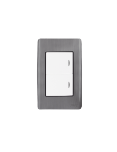 Apagador Doble de 10 A/ 127 V CA ~ 60 Hz / Placa de Acero.