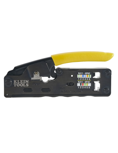 Ponchadora/Pelacables/Cortacables Compacta con Matraca para Conectores RJ45 y RJ11/RJ12.