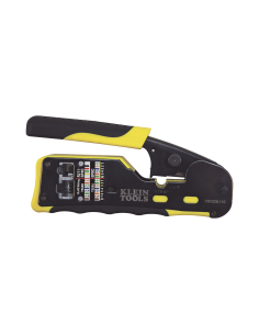 Ponchadora/Pelacables/Cortacables con Matraca para Conectores Pass-Thru RJ45 y Conectores Estándar RJ11/RJ12.