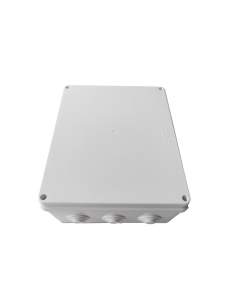 Caja de Conexiones Impermeable IP65, 12 Entradas, Dimensiones 300 x 250 x 120 mm, para Instalaciones Industriales, Comerciale