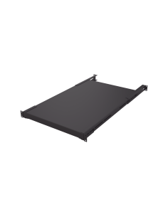 Charola Rackeable de profundidad ajustable para Soportar Equipos en Rack de 19 in, Doble Fijación, Color Negro, 3U