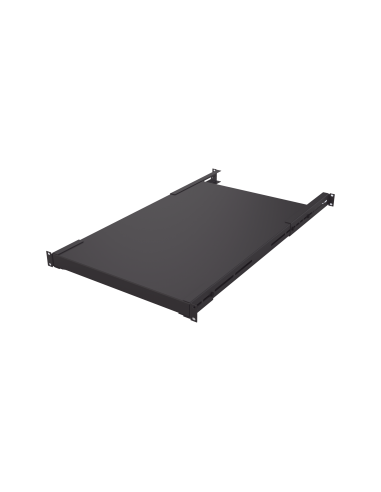 Charola Rackeable de profundidad ajustable para Soportar Equipos en Rack de 19 in, Doble Fijación, Color Negro, 3U