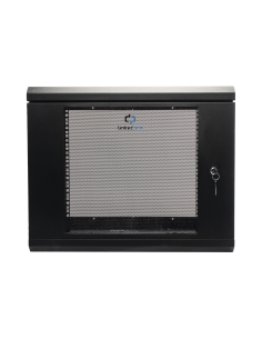 Gabinete de Pared de 9U con Puerta de Cristal Templado, 455 mm de Profundidad, Rack de 19'', Acero Reforzado Color Negro.