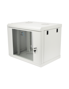 Gabinete de Pared de 9U con Puerta de Cristal Templado, 479.5 mm de Profundidad, Rack de 19'', Acero Reforzado Gris Mate