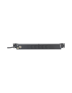 Multicontacto Horizontal (PDU) de 6 Contactos (NEMA 5-15R) Rack 19" 1UR. Voltaje Entrada/Salida: 120Vca/15A