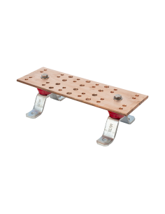 Barra de Unión para Telecomunicaciones (TMGB) de 12 in x 4 in x 1/4 in, Incluye Montaje para Muro y Aisladores,