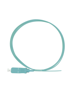 Pigtail de Fibra Óptica Simplex SC, PVC, OM3 50/125, Aqua, 1 metro