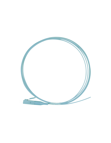Pigtail de Fibra Óptica Simplex LC, PVC, OM4 50/125, Aqua, 1 metro