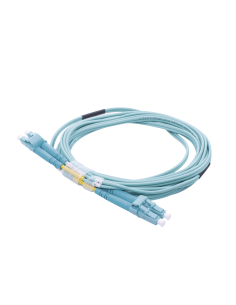 Jumper de Fibra Óptica Multimodo OM4 50/125 LC-LC OFNR (Riser), 2.0 mm, Dúplex, Aqua, 3 metros
