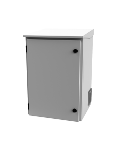 Gabinete de Exterior con Rack de 19" de 16U con Ventiladores y Termostato, Se envía el Gabinete Armado. (Montaje a poste o to