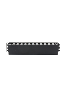 Organizador de Cables Horizontal de 2U para Rack de 19", Fabricado en Polímero Resistente a Deformaciones y Rayones