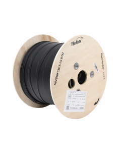 Carrete de 1 km de Fibra Óptica Aérea Mini Figura 8 G.657A2 tipo Drop, Monomodo de 2 Hilos (bifibra), Diseñada para Fusionars