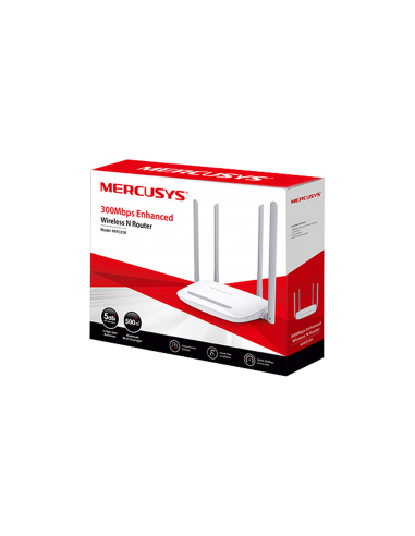 Router Inalámbrico N Mejorado / 2.4 GHz de 300 Mbps / 1 Puerto WAN 10/100 Mbps / 3 Puertos LAN 10/100 Mbps / 4 Antenas de 5 d